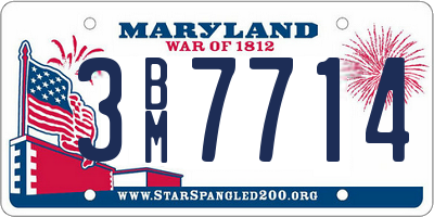 MD license plate 3BM7714