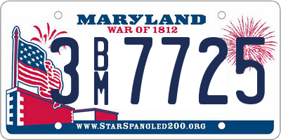 MD license plate 3BM7725