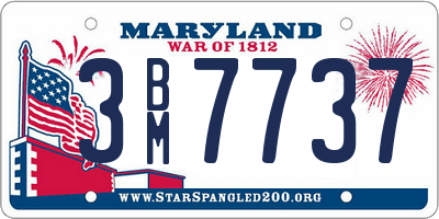 MD license plate 3BM7737
