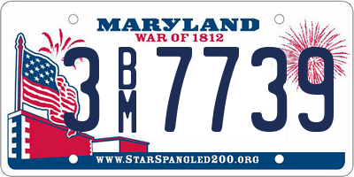 MD license plate 3BM7739