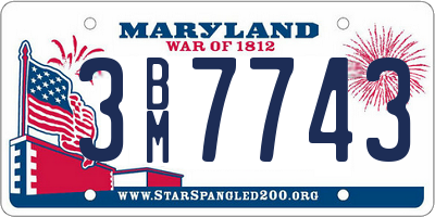 MD license plate 3BM7743