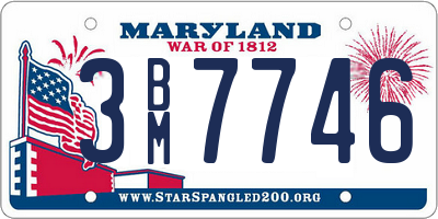 MD license plate 3BM7746