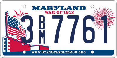 MD license plate 3BM7761