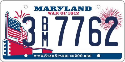 MD license plate 3BM7762