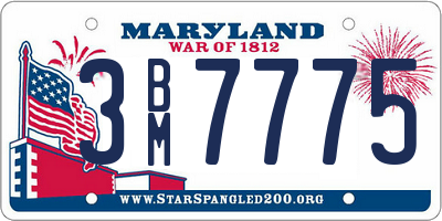 MD license plate 3BM7775