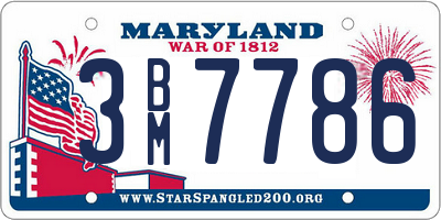 MD license plate 3BM7786