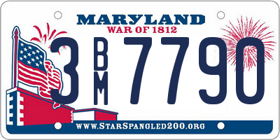 MD license plate 3BM7790