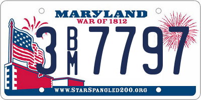 MD license plate 3BM7797
