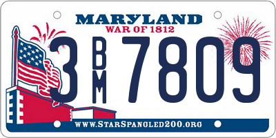 MD license plate 3BM7809