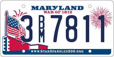MD license plate 3BM7811