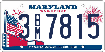 MD license plate 3BM7815