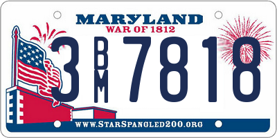 MD license plate 3BM7818