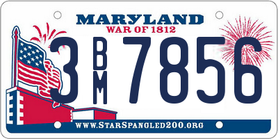 MD license plate 3BM7856