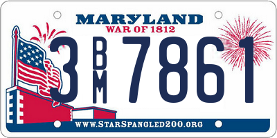 MD license plate 3BM7861