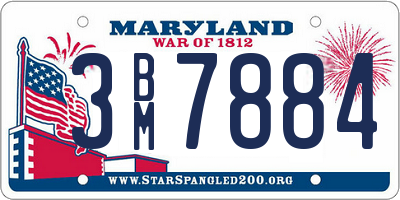 MD license plate 3BM7884
