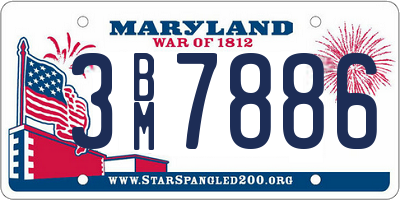 MD license plate 3BM7886