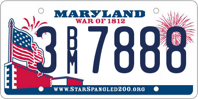 MD license plate 3BM7888