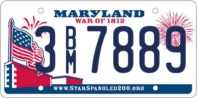 MD license plate 3BM7889