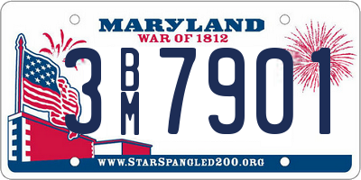 MD license plate 3BM7901