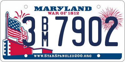 MD license plate 3BM7902