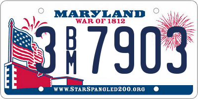 MD license plate 3BM7903