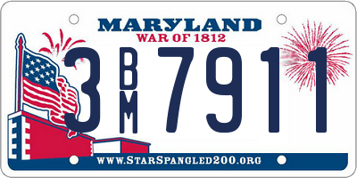 MD license plate 3BM7911