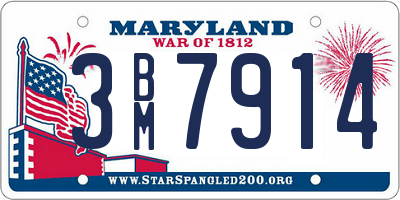 MD license plate 3BM7914