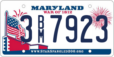 MD license plate 3BM7923