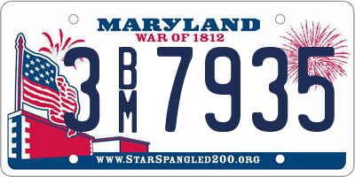 MD license plate 3BM7935