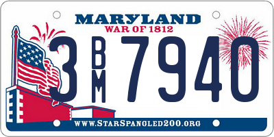 MD license plate 3BM7940