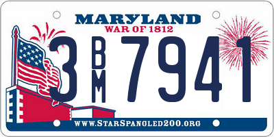 MD license plate 3BM7941