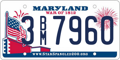 MD license plate 3BM7960