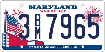 MD license plate 3BM7965