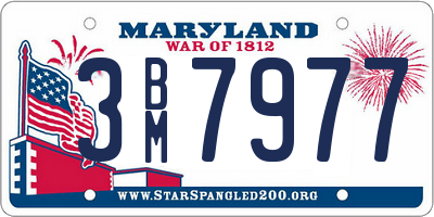 MD license plate 3BM7977