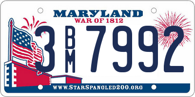 MD license plate 3BM7992