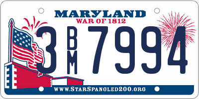 MD license plate 3BM7994