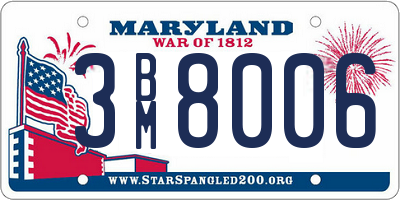MD license plate 3BM8006