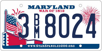 MD license plate 3BM8024