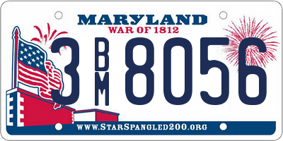 MD license plate 3BM8056