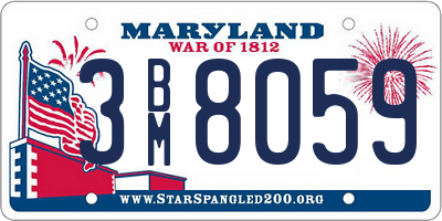 MD license plate 3BM8059