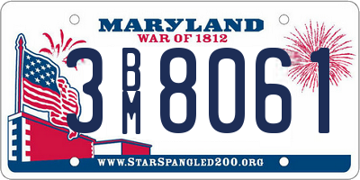 MD license plate 3BM8061