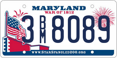 MD license plate 3BM8089