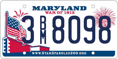 MD license plate 3BM8098