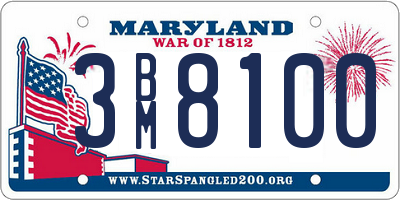 MD license plate 3BM8100