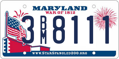 MD license plate 3BM8111
