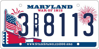 MD license plate 3BM8113