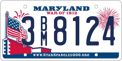 MD license plate 3BM8124