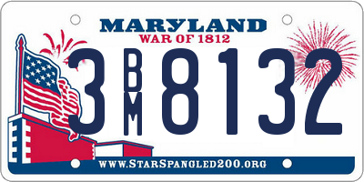 MD license plate 3BM8132