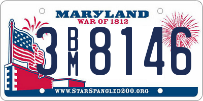 MD license plate 3BM8146