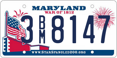 MD license plate 3BM8147